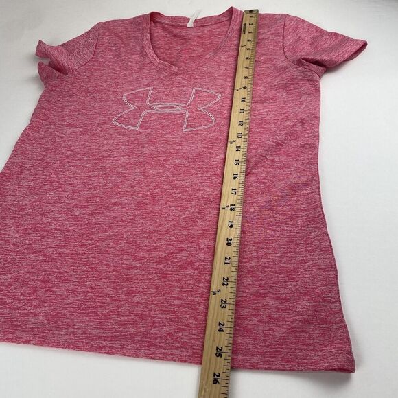 Under Armour Heat Gear Womens T-Shirt Tech V-Neck Twist Short Sleeve Pink Size M - Picture 4 of 11